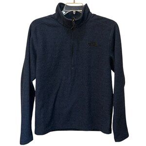 The North Face Blue 1/4 Zip Pullover Sweater Medium Winter Warm Textured Comfort